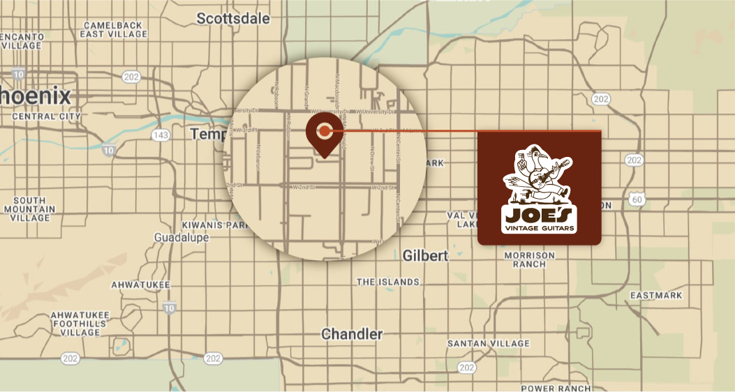 Joe's Vintage Guitars map located at 228 North Macdonald Unit C, Mesa, AZ 85201