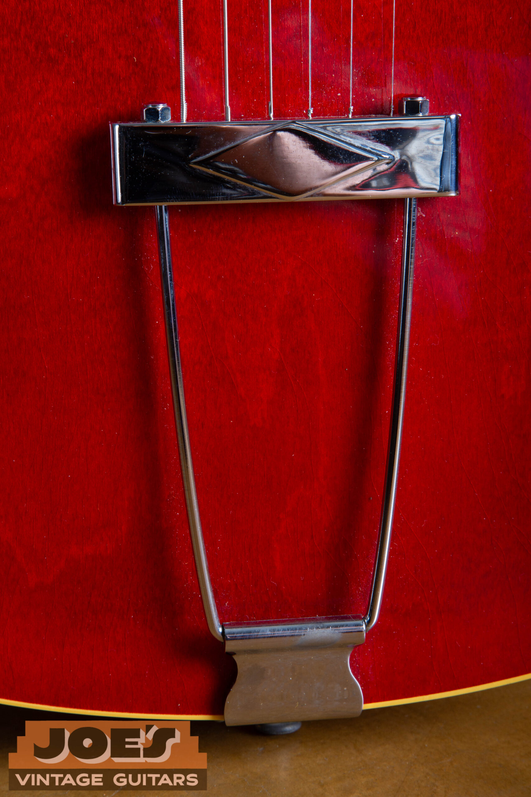 1966 Gibson ES-335 trapeze tailpiece — correct hinged bracket-style tailpiece for 1966 ES-335 production