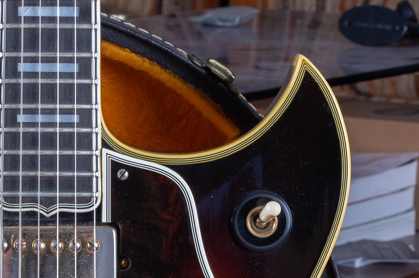 1967 Gibson Byrdland Florentine pointed cutaway close-up — sharp horn style used 1961–1968