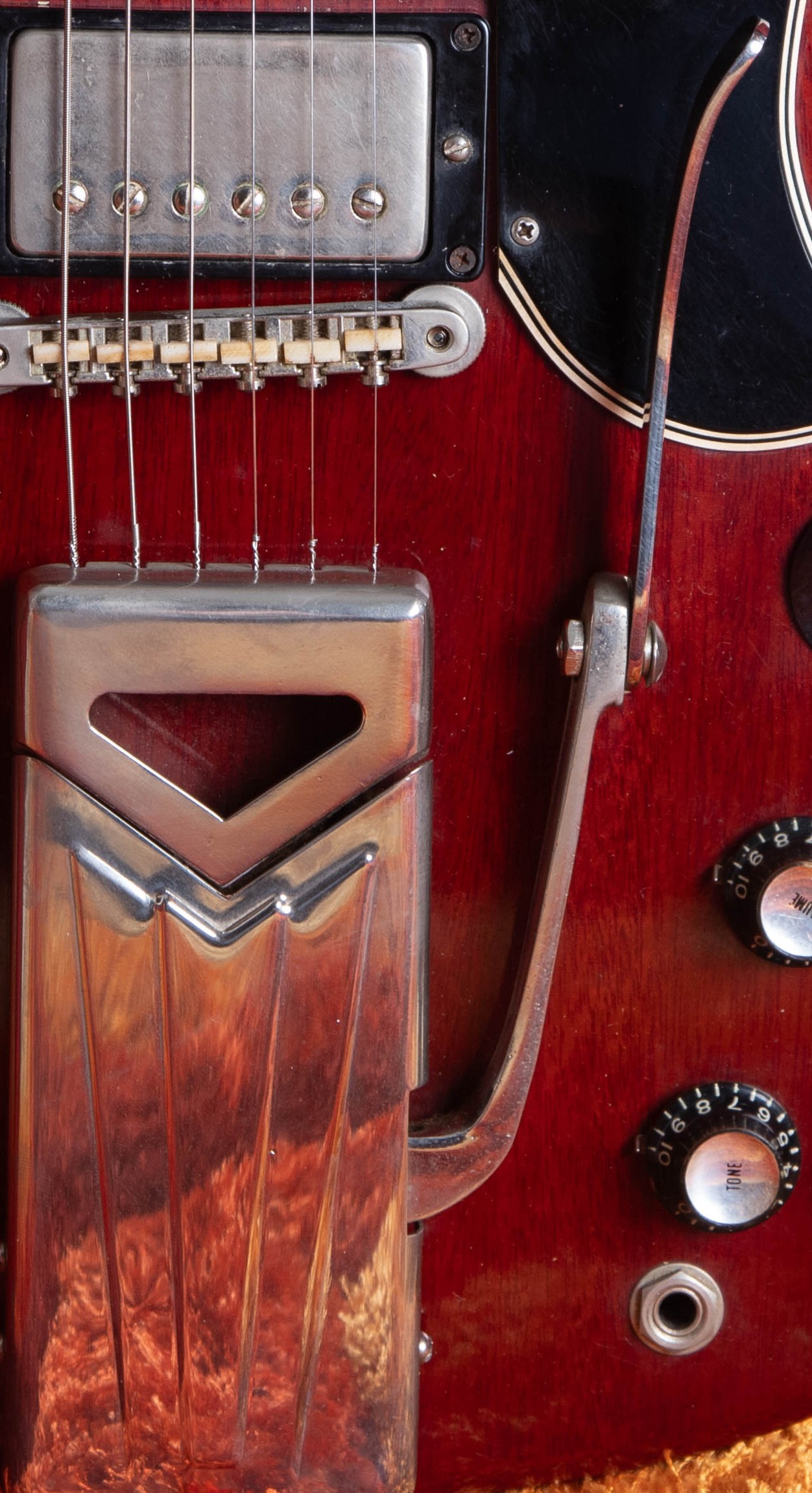 Gibson sideways side-pull vibrola 1962 Les Paul SG body