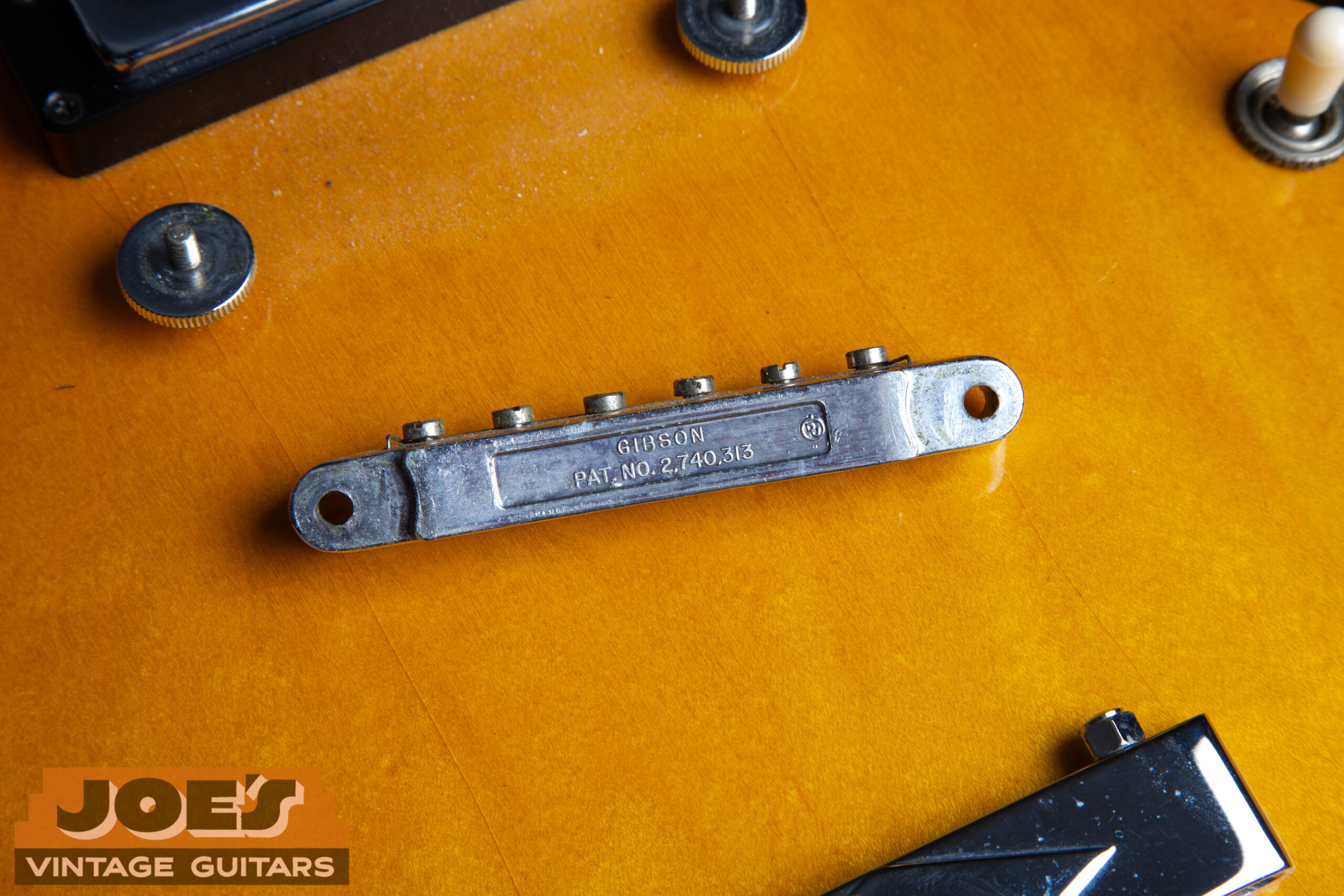 1968 Gibson ES-335 ABR-1 Patent Number bridge — back view showing chrome hardware