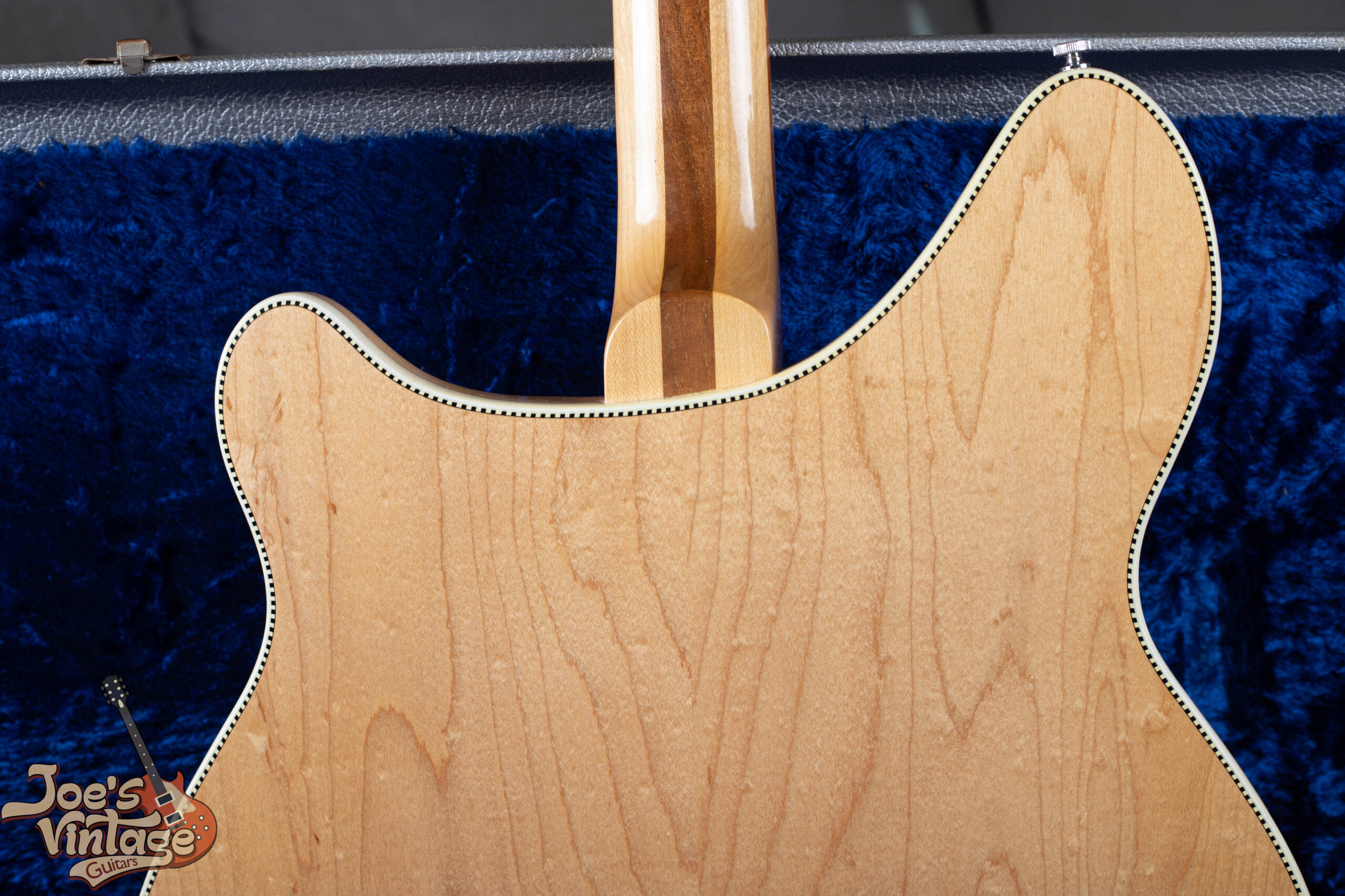 Rickenbacker checkerboard back binding — the hallmark of the New Style NS body introduced in mid-1964