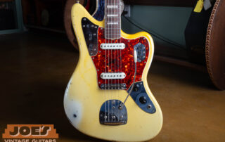A 1966 Fender Jaguar in original Olympic White finish.